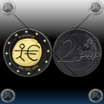 2 EVRO SLOVENIJA  2009 "EMU - WWU" Black Rhodium + 24k Gold